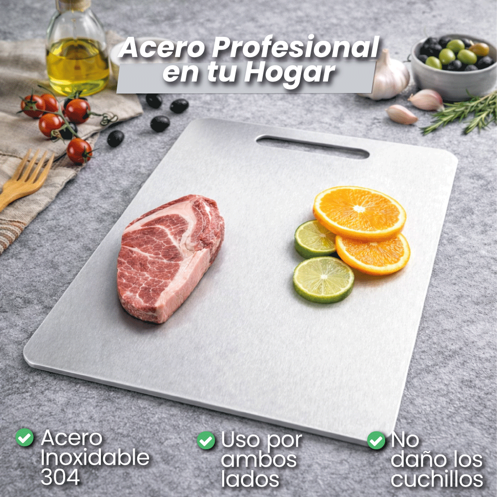 InoxPremium® Set 2 Tablas de Cortar Acero Inoxidable 304