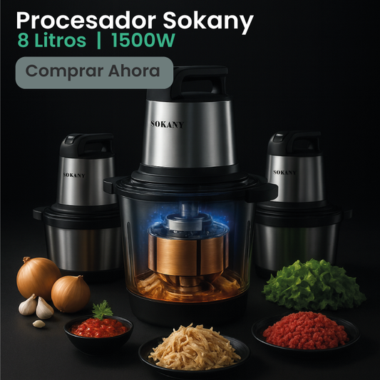 Procesador de Alimentos Sokany® 8 Litros